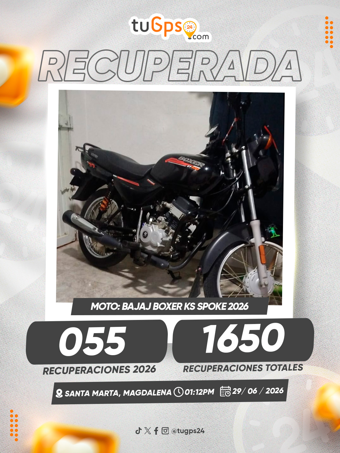 Vehículo recuperado por TuGPS24 — caso 55