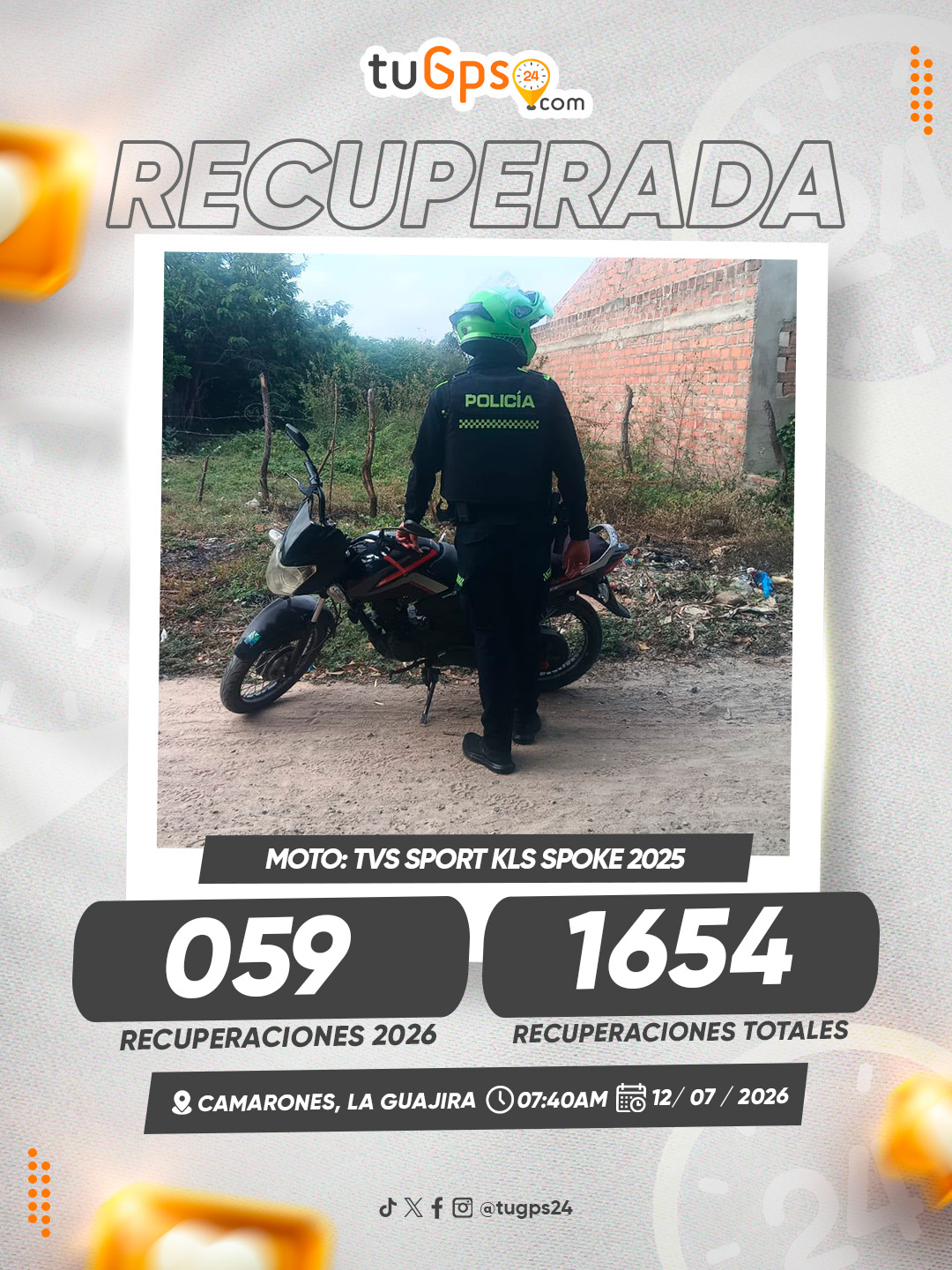 Vehículo recuperado por TuGPS24 — caso 59
